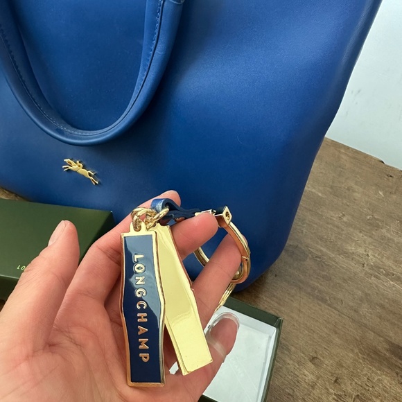 Longchamp blue leather shoulder bag - Picture 6 of 6